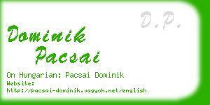 dominik pacsai business card